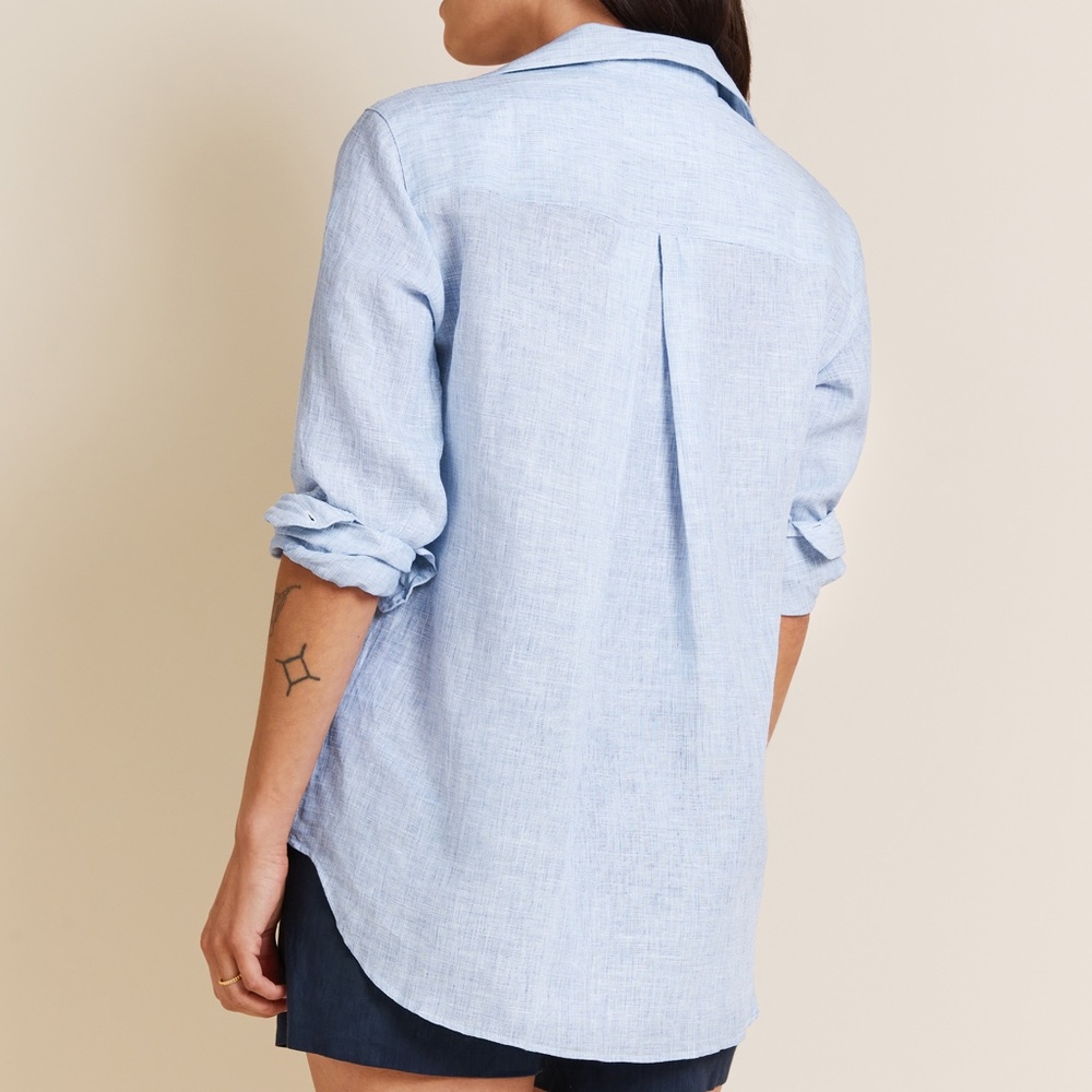 Light Blue Button Down Shirt for Women - Picture 8 of 8